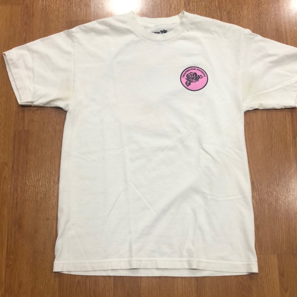 Medium White Shirt with Pink Logo